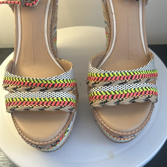 Gianni Bini Multicoloured Ankle Strap Platform Wedge Boho Sandals Women Size 7.5 - Picture 6 of 17